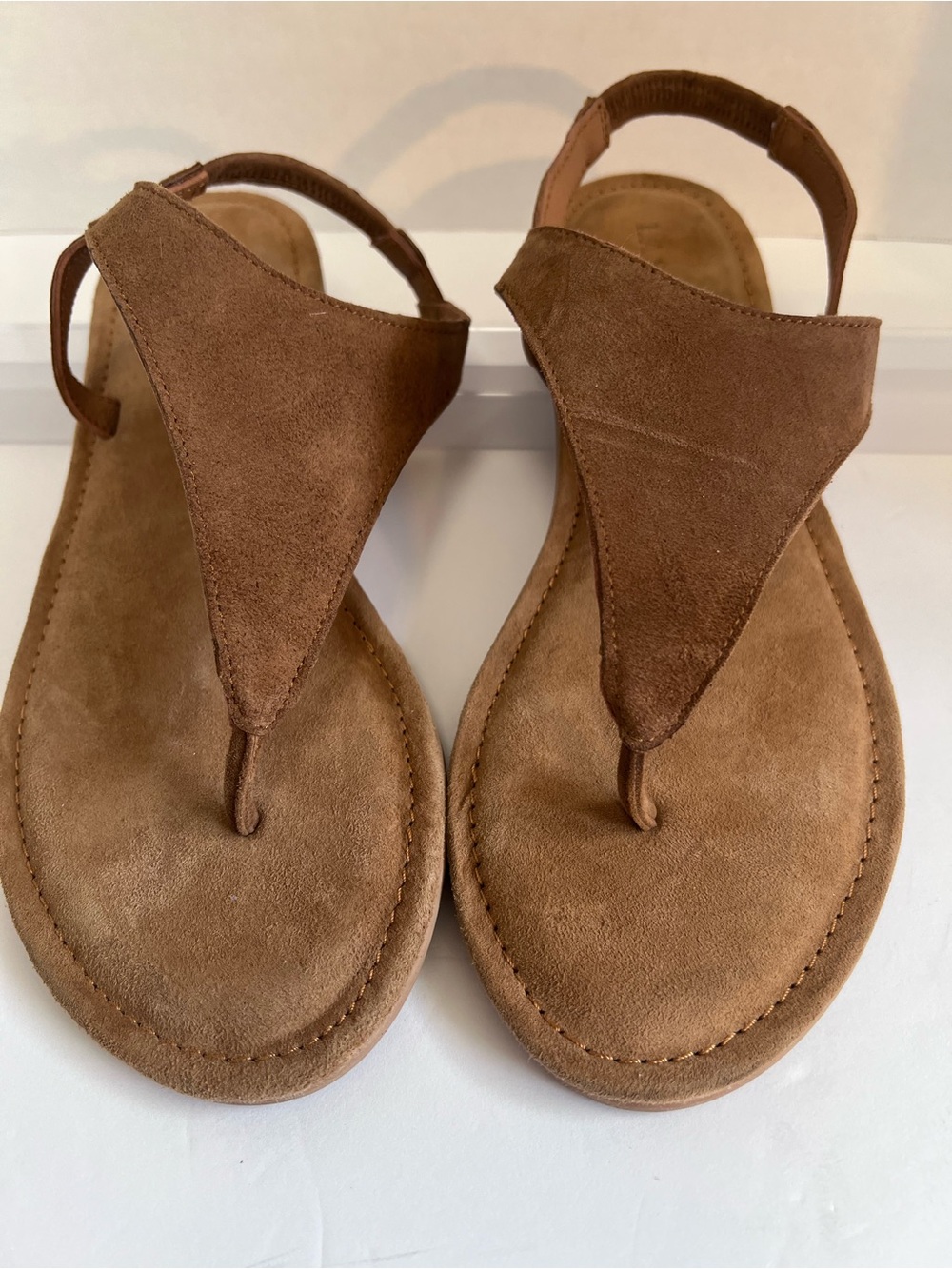 Lascana Cognac Suede Sandals Size 9